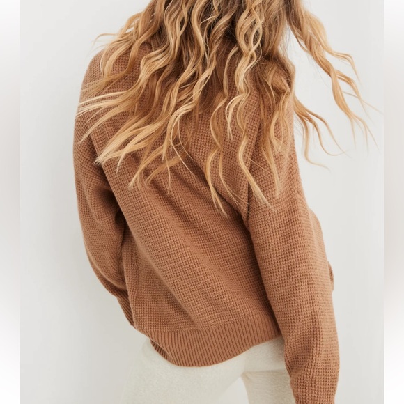 Aerie Brown Women's Cowl Neck Sweater - Picture 2 of 10
